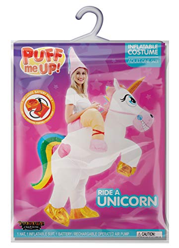 Spooktacular Creations Inflatable Costume Unicorn Riding a Unicorn Air Blow-up Deluxe Halloween Costume - Adult Size