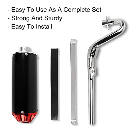 FLYPIG BLACK/RED HIGH PERFORMANCE AFTERMARKET Racing Muffler Exhaust Pipe System kit For Honda XR50 CRF50 XR CRF 50 Chinese 70 110 125cc SDG TAOTAO COOLSTER PIT BIKE EX16 Pit Dirt Bikes