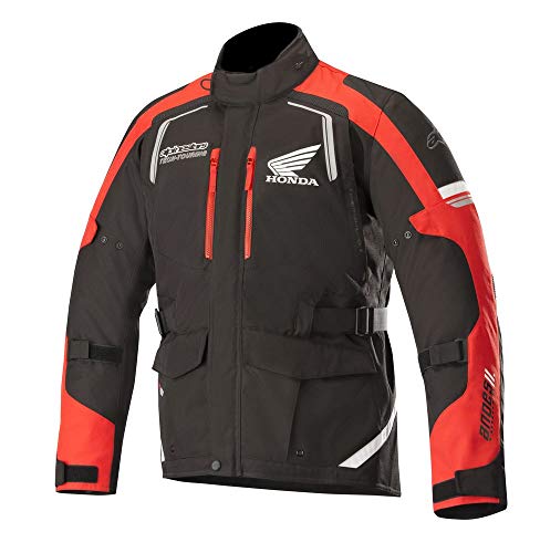 Alpinestars Men's Honda Andes v2 Drystar Motorcycle Jacket, Black/Red, Medium