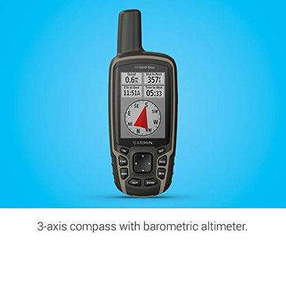 Garmin GPSMAP 64sx, Handheld GPS with Altimeter and Compass, Preloaded With TopoActive Maps, Black/Tan