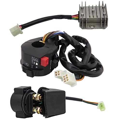Complete Wiring Harness kit for ATV Quad 4 Four Wheelers GY6 50CC 70CC 110CC 125CC Go Kart Dirt Pit Bikes With Electrics Stator Coil CDI Wiring Harness Solenoid Relay Spark Plug by KAKO