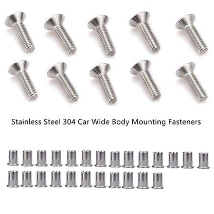 STETION Stainless Steel 25 Pcs Fender Bumper Washer Bolt M5x20mm CNC Finishing Washer Engine Bay Dress Up Fastener Kit Flares Widebody kit Installation Hardware