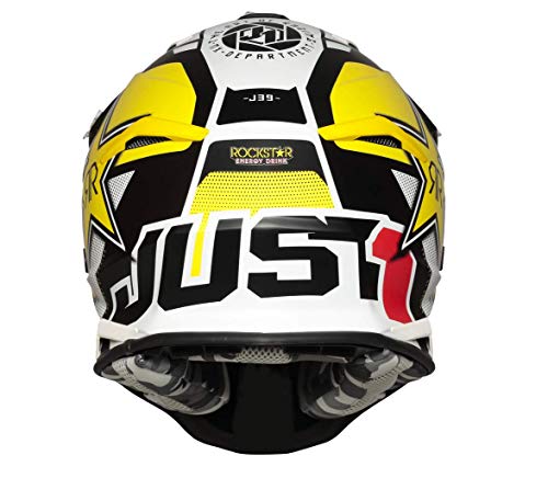 JUST 1 J39 Reactor Thermoplastic Resin External Shell MX Off-Road Motocross Motorcycle Helmet (Reactor Rockstar Energy, Large)