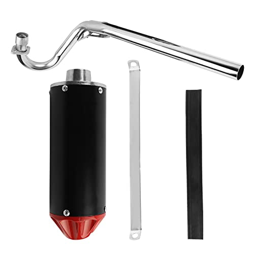 FLYPIG BLACK/RED HIGH PERFORMANCE AFTERMARKET Racing Muffler Exhaust Pipe System kit For Honda XR50 CRF50 XR CRF 50 Chinese 70 110 125cc SDG TAOTAO COOLSTER PIT BIKE EX16 Pit Dirt Bikes
