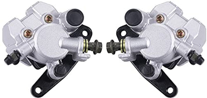 CNCMOTOK Front Right & Left Brake Caliper With Pads Compatible with YAMAHA Banshee 350 Grizzly 350 400 450 Big Bear 250 350 450 Blaster 200 Bruin 250 350 Raptor 350 660 Warrior 350 Bear Tracker 250