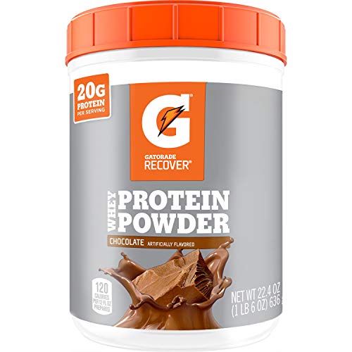 Gatorade Whey Protein Powder, Chocolate, 22.4 Ounce (20 servings per canister, 20 grams of protein per serving)
