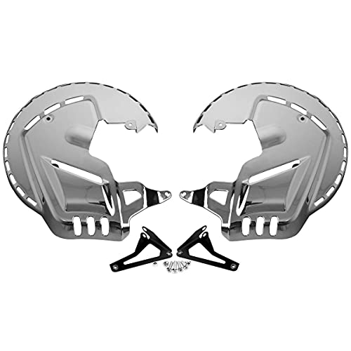 WOWTK Front End Rotor Covers with LED Ring of Fire fits for Honda Gold Wing 2001-2017 GL1800 and 2013-2016 F6B,Chrome