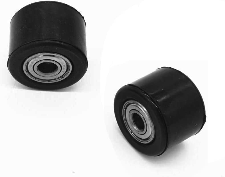 8mm Black Chain Roller Pulley Slider Tensioner Wheel Guide Fit for Pit Dirt Mini Bike ATV Motorcycle Baja Mini Yamaha Honda Coleman, 2 Pack