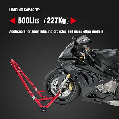 Jack Boss Motorcycle Stand Front and Rear Combo Wheel Lift Stands,500Lbs Capacity,Swingarm Spool Paddock Stands for Sport Bike,Fit for Yamaha Honda Kawasaki