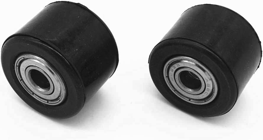 8mm Black Chain Roller Pulley Slider Tensioner Wheel Guide Fit for Pit Dirt Mini Bike ATV Motorcycle Baja Mini Yamaha Honda Coleman, 2 Pack