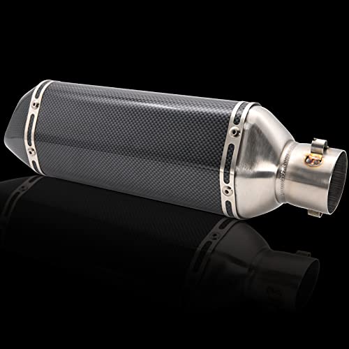 Motorcycle Slip On Exhaust Muffler,1.5-2" Carbon Fiber Unversal Exhaust Slip on Silencers & Mufflers For Dirt Bike Street Bike Scooter ATV Racing Exhaust Pipes