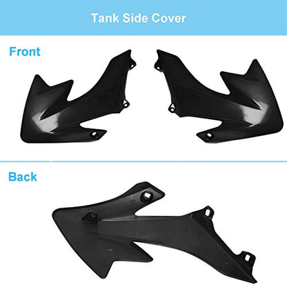 Podoy CRF50 Body Fender Kit for Compatible with XR50 XR 50 CRF 50 SDG SSR Pit Dirt Motor Trail Bike Black with Bolt Work Fairing Plastic (Black)