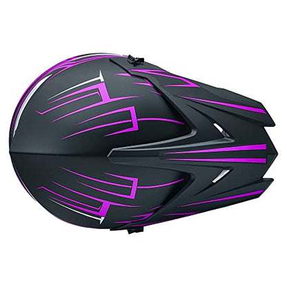 Motocross Helmet Fashion Youth Dirt Bike Helmet Unisex-Adult ATV Off-Road Mountain Bike Motorcycle Red Helmet DOT Approved (Purple-S)