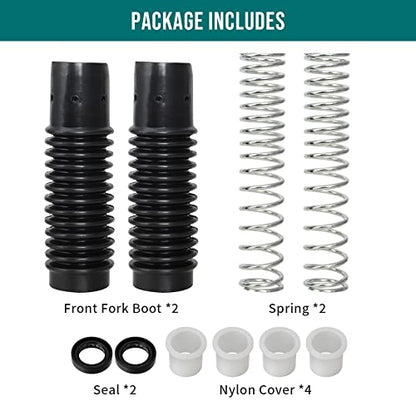 Motoparty Front Fork Rebuild Kit for Honda CT70 Trail70 1972-1979 CL70 SS50 All Model Great Replacement for Fork Boot and Spring Seal Nylon Cover Rebuild Kit