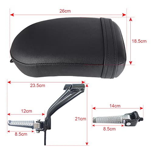 Rear Passenger Seat and Foot Pegs Kit for Honda CMX 300 CMX 500 Compatible with Honda Rebel 2017-2021