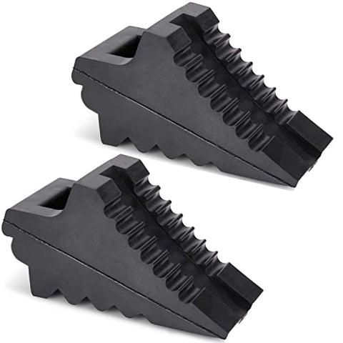 AFA Tooling - Set of 2 Wheel Chocks | Heavy Duty Rubber Wedge for Front and Back Tires | Quick Grip Ribbed Design, Ergonomic Carry Handles | Chock Block for Your Camper, Trailer, RV, Truck, Car or ATV