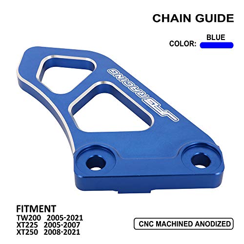 JFG RACING Motorcycle Chain Guard Guide Slider Protection Wearable CNC Aluminum Alloy For TW200 2005-2021 XT225 2005-2007 XT250 2008-2021 - Blue