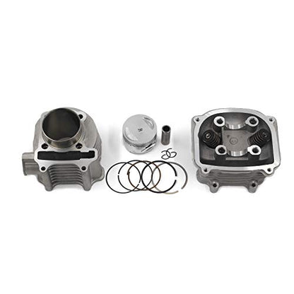 Complete GY6 Cylinder Head Rebuild Kits with valves, Trkimal 57.4mm 150cc Big Bore Upgrade Kits for 4 stroke 157QMJ Engines Chinese scooter moped parts, GY6 Engine parts Sunl Roketa Peace