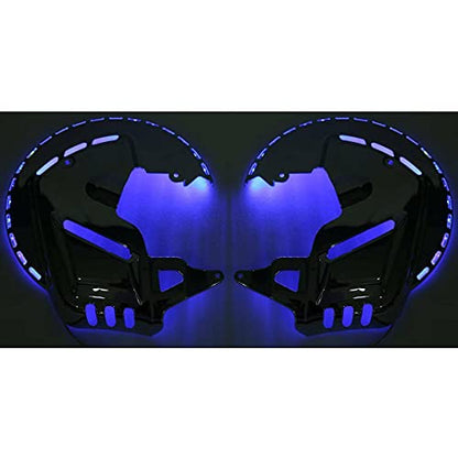 WOWTK Front End Rotor Covers with LED Ring of Fire fits for Honda Gold Wing 2001-2017 GL1800 and 2013-2016 F6B,Chrome