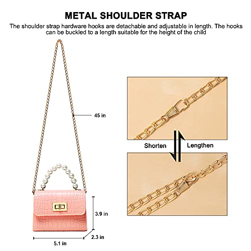 Little Girls Crossbody Purses Toddler Handbag Mini Casual Messenger Shoulder Bag for Kids (Pink)