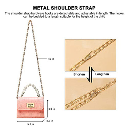 Little Girls Crossbody Purses Toddler Handbag Mini Casual Messenger Shoulder Bag for Kids (Pink)
