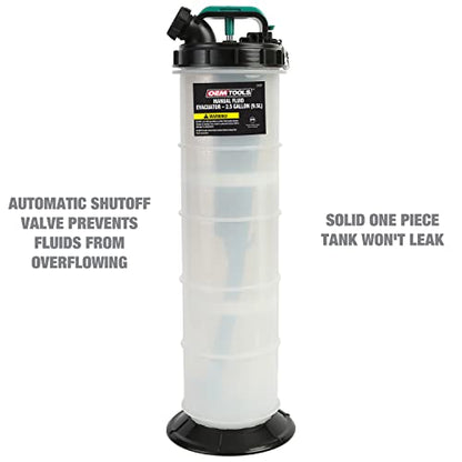 OEMTOOLS 24397 10 Quarts (2.5 Gallons) Manual Fluid Extractor, Oil Extractor Pump, Transmission Fluid Pump, Oversized Handle Manual Oil Pump Extractor