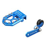 NICECNC Blue Brake Lever Pedal Extender and Chain Roller Tensioner with Spring Compatible with Yamaha YFZ450R 2009-2023
