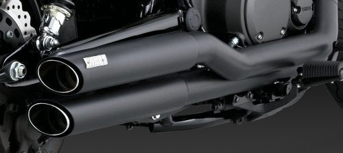 Vance & Hines Twin Slash Staggered Exhaust Black 48531