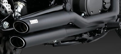 Vance & Hines Twin Slash Staggered Exhaust Black 48531