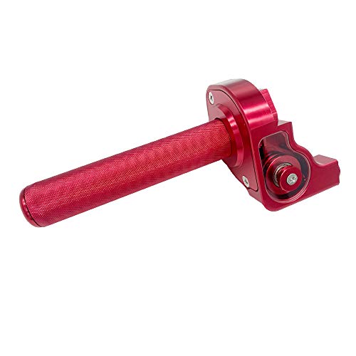 Throttle Grip Motorcycle 22mm CNC Aluminum Quick Twister Throttle Cable for CRF50 CRF70 70 110 70CC 110CC IRBIS 125 250 Dirt Pit Bike Accessories (red)