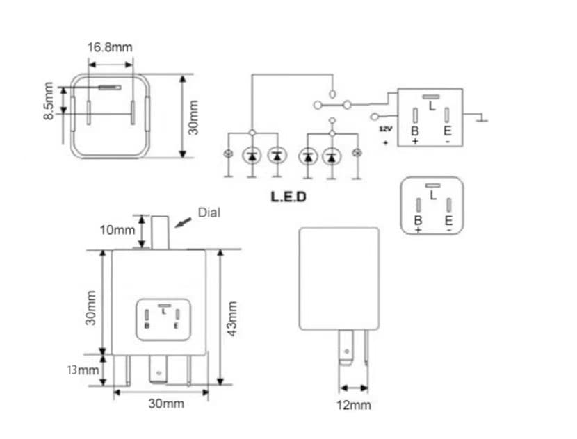 Universal ATV UTV SXS Street Legal Kit with Rocker Switch Turn Signal Light Horn Flasher Relay