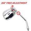 MZS Cruiser Motorcycle Mirrors Chrome, Touring Rear View Side Mirror Adjustable Compatible with Fury Interstate Magna Nighthawk Rebel 250 300 500 CMX Sabre Shadow Stateline Valkyrie VTX1300 VTX1800