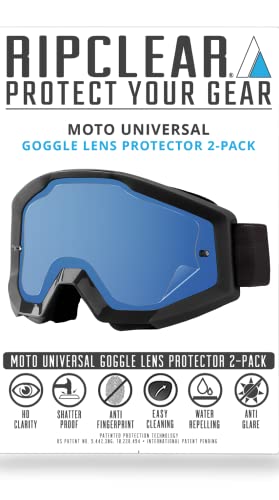 Ripclear Fly Racing Focus Lens Protector Tear off Alternative (Fits all Fly Goggles) Reduce Waste Military Grade Dirt Bike/ATV/Moto Goggle Lens Protectors Crystal Clear 2-Pack