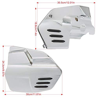 Worldmotop for Gl1800 Chrome Engine Lower Side Frame Covers compatible with Honda Goldwing 1800 GL1800 2018 2019 2020 2021 (A)