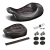 Low-Profile Seats Rider Passenger Pillion Leather Seat for Harley 2009-2022 Touring Road King Ultra CVO Limited Street Glide Road Glide models [Two Peice Driver & Passenger Seat, Red Stitching]