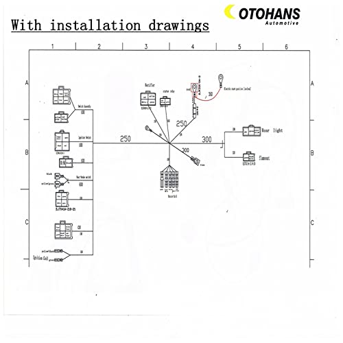 Complete Electrics Wiring Harness Stator Coil CDI Solenoid Relay Spark Plug For 4 wheelers Stroke ATV （50cc 70cc 110cc 125cc） Pit Quad Dirt Bike taotao Go Kart By OTOHANS AUTOMOTIVE