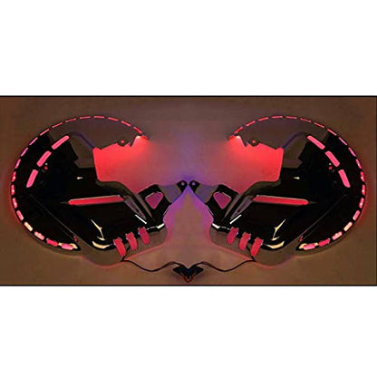 WOWTK Front End Rotor Covers with LED Ring of Fire fits for Honda Gold Wing 2001-2017 GL1800 and 2013-2016 F6B,Chrome
