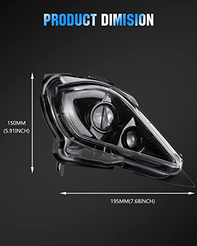 A & UTV PRO LED Headlights Assembly Kit for 2006-2022 Yamaha YFZ 450 YFZ450R YFZ450X Wolverine 450 350, Raptor 250 350 Raptor 700 Accessories,LED Head Lamp High-Low Beam Turn Signal DRL Lights
