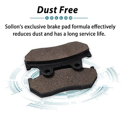SOLLON Front and Rear Brake Pads for Honda GL 1500 Goldwing 1500 SE L GL1500 GL1500SE L GL1500A Aspencade GL1500I Interstate 1988-2000