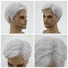 DKE and YMQ Mens Wigs, Fluffy and Realistic Short Hair Old Man Wig, Men’S Natural Daily Use Hair Suitable for Middle-Aged and Elderly People,Gray