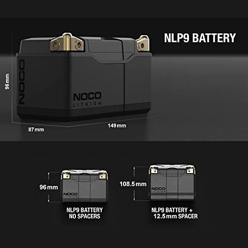 NOCO Lithium NLP9, Group 9, 400A Lithium LiFePO4 Motorcycle Battery, 12V 3Ah ATV, UTV, Jet Ski, 4 Wheeler, Quad, Riding Lawn Mower, Tractor, Scooter, PWC, Seadoo, Polaris and Generator Battery