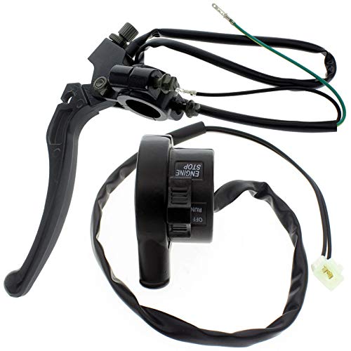 QAZAKY Right Handle Brake Lever + Throttle Housing Start Kill Switch Control Assembly for Yamaha PW80 PY80 Peewee Y-Zinger Dirt Bike