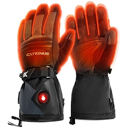 Extremus Buckwell Heated Gloves, Rechargeable Electric Warm Touch Screen fingertips Waterproof Winter Gloves for Men & Women, Heated Ice Fishing, Skiing, Snowboarding, Snowmobile Gloves