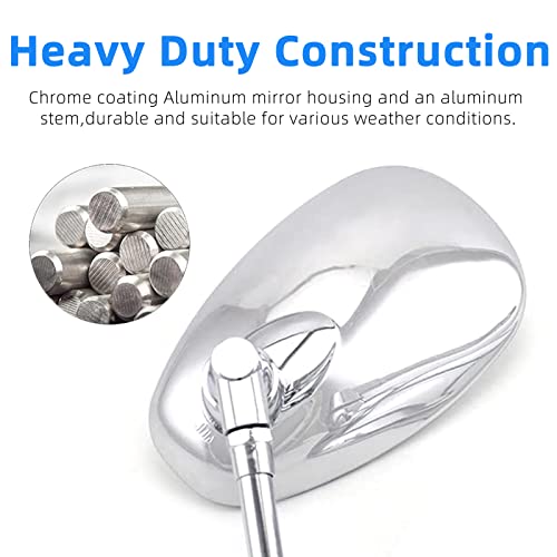 Motorcycle Mirrors, Universal 8mm 10mm Chrome Motorcycle Rear View Side Mirrors Handle Bar Bar End Motorcycle Mirrors Fit For Most Motorbikes