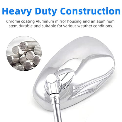 Motorcycle Mirrors, Universal 8mm 10mm Chrome Motorcycle Rear View Side Mirrors Handle Bar Bar End Motorcycle Mirrors Fit For Most Motorbikes