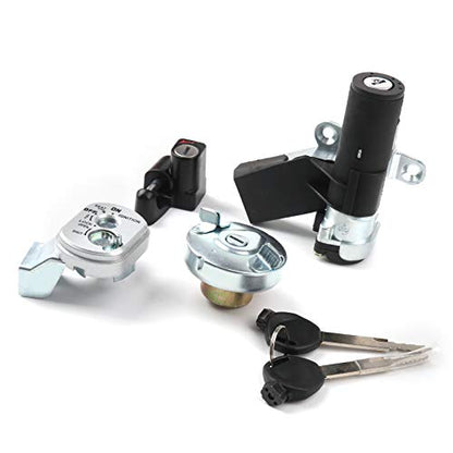 Frezon Ignition Switch Key Lock Fuel Gas Tank Cap Set For Honda NPS50 Ruckus 2003-2005, Ruckus 50 2006-2019, 35014-GEZ-Y21, 35014-GEZ-611