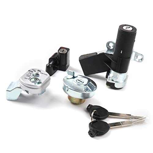 Frezon Ignition Switch Key Lock Fuel Gas Tank Cap Set For Honda NPS50 Ruckus 2003-2005, Ruckus 50 2006-2019, 35014-GEZ-Y21, 35014-GEZ-611
