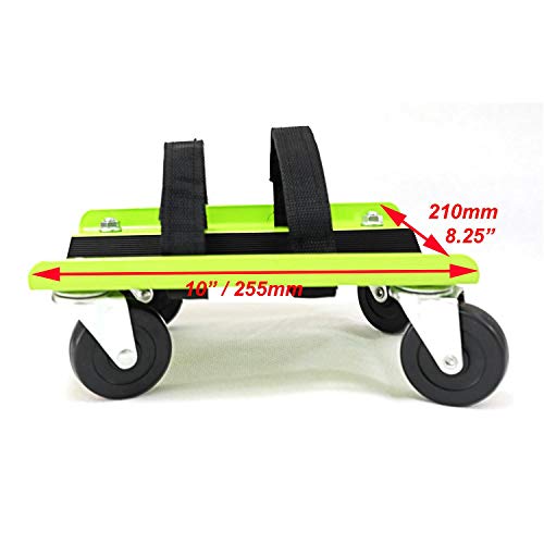 KASTFORCE KF2014 Snowmobile Dolly Heavy Duty V-Slide with 2.5” PVC Swivel Casters and Rubber Pad Protecting Skis and 2 Pairs of Heavy Duty Straps Firmly Attaching on Skis