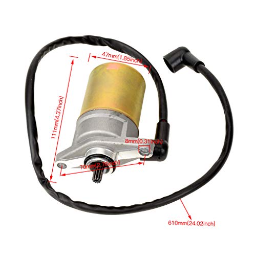 HIAORS 10 Teeth Starter Motor for Tao tao Jonway Sunl Roketa Baja Peace Sports GY6 47cc 49cc 50cc Chinese 4-Stroke QMB139 Engine Scooter Moped Parts