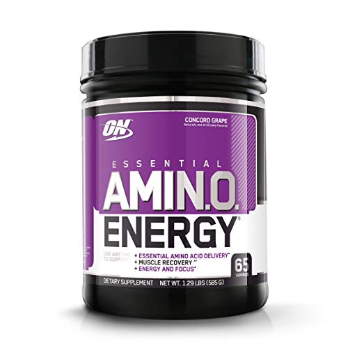 Optimum Nutrition Amino Energy - Pre Workout with Green Tea, BCAA, Amino Acids, Keto Friendly, Green Coffee Extract, Energy Powder - Concord Grape, 65 Servings (Packaging May Vary)